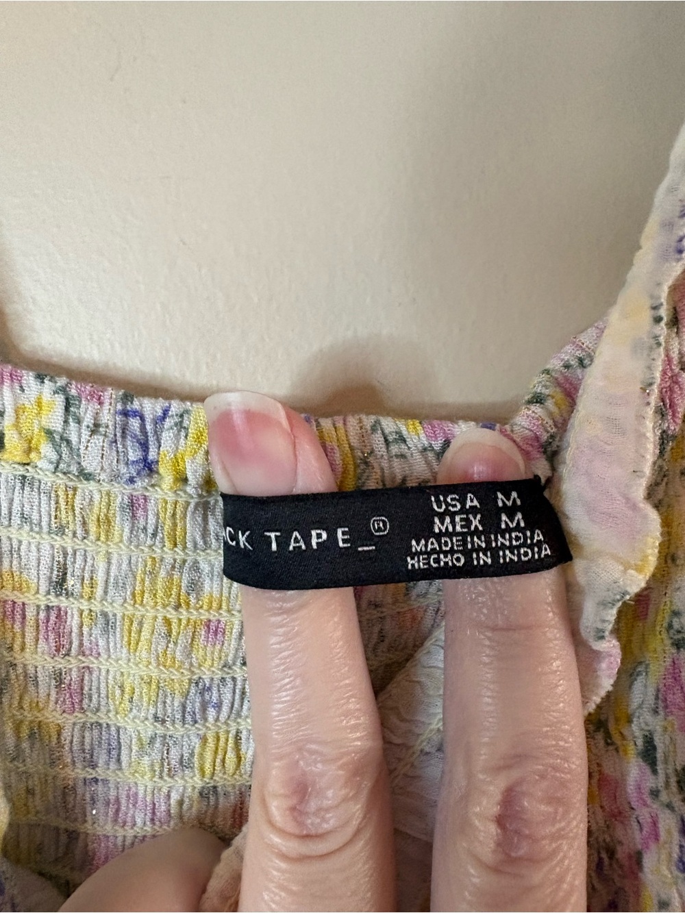 Black Tape Yellow Ditsy Floral Smocked Maxi Dress EUC - Picture 5 of 9